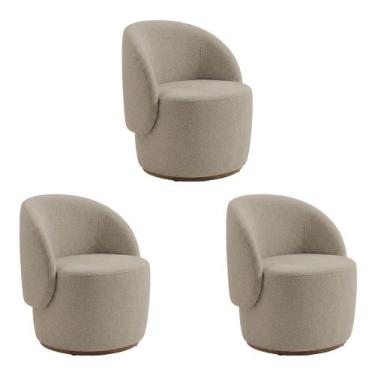 Imagem de Kit 3 Poltronas Orgânicas Decorativas Premium para Recepção Clínica em