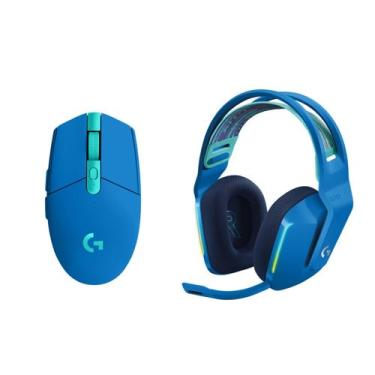 Imagem de Combo de Mouse Gamer e Headset Logitech G305 G733 Azul