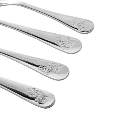 Imagem de Conjunto 4 Talheres Zoo Kids Aço Inox - Wolff
