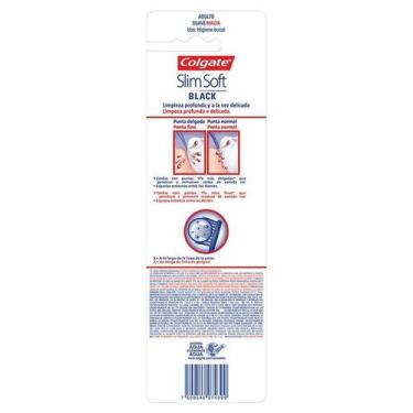 Imagem de Escova Dental Colgate Slim Soft Black Macia Com 3 Unidades
