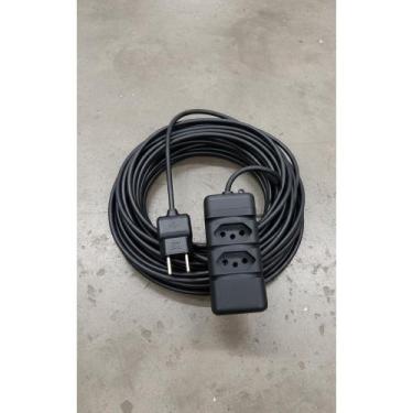 Imagem de 2x Extensão 15m Barra Dupla 10/20A Preta 127V/220V - Congratulations S