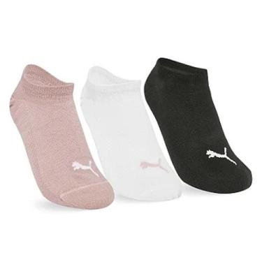 Imagem de Kit Selene 3 Meias Sapatilha Feminina 4710 Rose, Rose, Branco, Preto, 