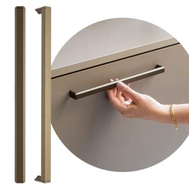 Imagem de Puxador Slim Gaveta Para Armario Movel Alumínio Round 256mm (Bronze Fosco)