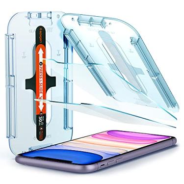 Imagem de Spigen Película protetora de tela de vidro temperado [GlasTR EZ FIT] projetada para iPhone 11/iPhone XR [6,1 polegadas] [compatível com capas] - pacote com 2