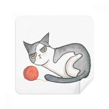 Imagem de Miaoji Pintura Aquarela Fantoche Óculos Gato Pano Limpador de Tela Tecido Camurça Pacote com 2