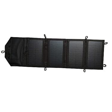 Imagem de Anvirtue Carregador solar portátil 8W para celular iPhone dobrável mono USB painel solar carregador de bateria solar dobrável (preto)