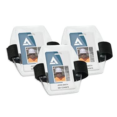 Imagem de Ergodyne Suporte para crachá de identificação/crachá de vinil Squids 3386, pacote com 3, preto