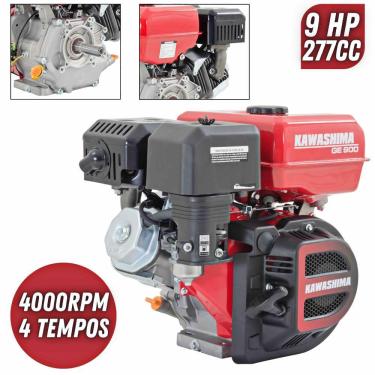Imagem de Motor Estacionário Kawashima GE900 9HP 277cc 4 Tempos À Gasolina Com Partida Manual Para Geradores Elétricos