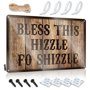 Imagem de Cartazes de bar Bless This Hizzle Fo Shizzle Sign Stuff para presente de quarto para marido (Tamanho: 30X40cm)