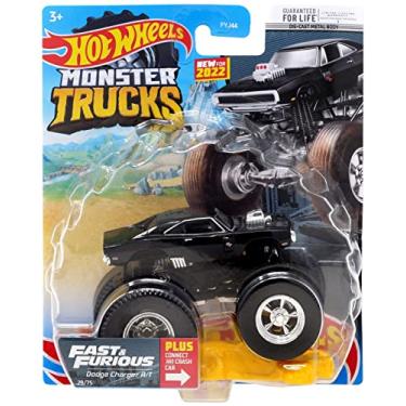 Imagem de DieCast Hot Wheels Monster Trucks Fast & Furious Dodge Charger R/T (Black) 29/75 - 1:64 Scale Truck with Connect and Crash Car