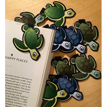 Imagem de Marcadores de livros de tartaruga (conjunto de 10) marcadores de página em massa para crianças, meninos e adolescentes. Perfeito para presentes, incentivos de estudantes, lembrancinhas de festa de aniversário, incentivos de leitura, prêmios e promoções!
