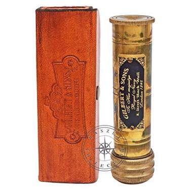 Imagem de Hanzla Collection Caleidoscópio de latão antigo feito à mão Gilbert & Sons Náutico presente infantil com estojo