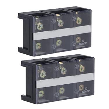 Imagem de Bloco Terminal de Duas Filas, Bloco Terminal Fixo TC, Niquelado, Parafuso M6, Cabeamento Fácil Com Tampa de Jumper para Sistemas de Distribuição (3 posições)