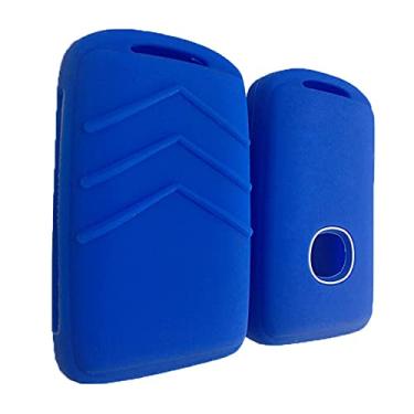 Imagem de YJADHU Acessórios porta-chaves 3 capa de chave de carro de silicone, apto para Mazda 3 Alexa CX-30 CX30 CX5 CX 5 CX-5 CX8 CX9 CX4 2019 2020, azul 1 peça