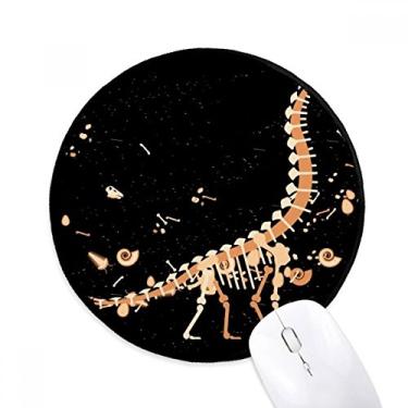 Imagem de DIYthinker Tapete de mouse de ossos enormes de grama de dinossauro para escritório tapete redondo para computador