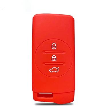 Imagem de YJADHU Capa de silicone para chave de carro Shell Remote Fob, apto para Chery Tiggo 7 Pro 8 Arrizo 5 EQ7 5x 3x 2020 Gx, vermelho