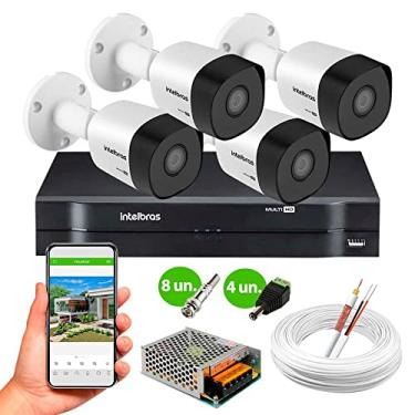 Imagem de Kit 4 Câmera de Segurança Intelbras VHD 3130 B G6 HD 720p Metal + DVR MHDX 1104 4 Canais Intelbras