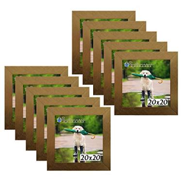Imagem de Kit 10 Porta Retrado Molduras 20x20 Dourado