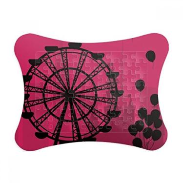 Imagem de Quadro de quebra-cabeça com roda-gigante para parque de diversões, decoração de quadros, ornamento de jogos