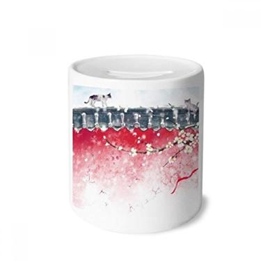 Imagem de DIYthinker Exploration for Snow Caixa de Dinheiro de Aquarela Chinesa Porta-Moedas de Cerâmica Presente de Cofrinho