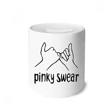 Imagem de DIYthinker Black Pinky Jwear Caixa de Dinheiro com Gesto Personalizado Porta-Moedas de Cerâmica Presente