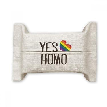 Imagem de Yes Homo LGBT Suporte de capa de papel para lenços faciais Rainbow Love