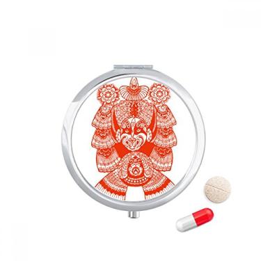 Imagem de Red Beijing Caixa de armazenamento de medicamentos com cabeça de ópera de corte de papel