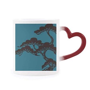Imagem de Caneca com pintura de cultura japonesa azul sensível ao calor vermelha muda de cor