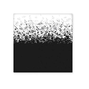 Imagem de Flappg Branco Notas Musicais Azulejo de Cerâmica Preto Brilhante Banheiro Cozinha Parede