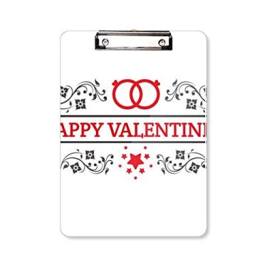 Imagem de Prancheta de prancheta Happy Valentine's Day vermelha preta A4