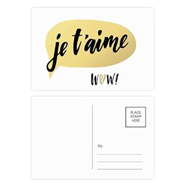 Imagem de Je T'Aime I Love You Conjunto de cartões postais de aniversário para enviar cartões de agradecimento