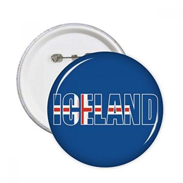 Imagem de Emblema com nome da bandeira da Islândia, broche redondo, decoração de roupas, 5 peças, presente