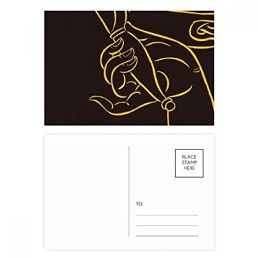 Imagem de Conjunto de cartão postal com padrão de mão e alfândega Culture Religion Cartão de felicitações