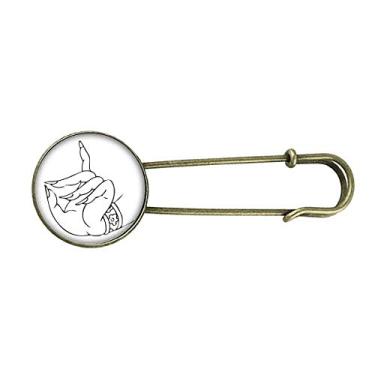 Imagem de Alfândega manual padrão de desenho retrô broche de metal clipe joia