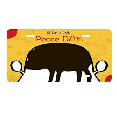 Imagem de DIYthinker Black Pig Animal Portrayal Placa de carro Decoração Dia da Paz