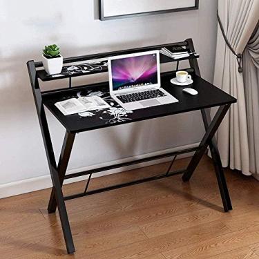 Imagem de Mesa dobrável portátil para mesa de computador, cabeceira pequena, mesa de estudo, mesa simples para casa com folhas caídas (cor: A)-D Atualização