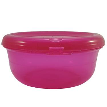 Imagem de Nacional 001208C Pote Hermético para Micro-Ondas Redondo em Polipropileno, Rosa, 1800 Ml