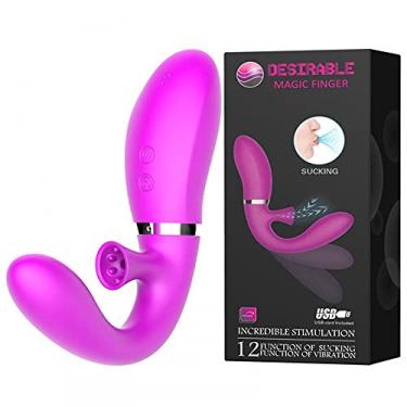 Imagem de DESIRABLE MAGIC FINGER - Vibrador Estimulador De Ponto G E Clítoris Recarregavel 12 Modos De Vibração E Sucção REF: MC24