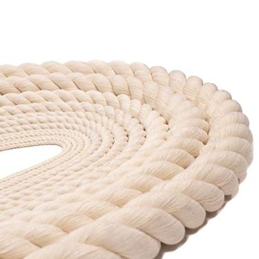 Imagem de Corda de algodão torcido natural – super macia – corda de algodão trançado triplo – 100% algodão natural – corda de macramé para projetos "faça você mesmo" – em ambientes internos e externos (1/4 polegada, 1,8 m)