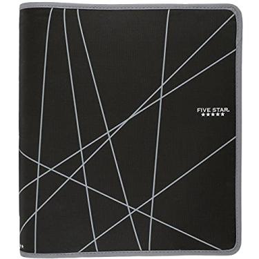Imagem de Five Star Fichário com zíper de 3,17 cm, fichário anel, preto (72360)