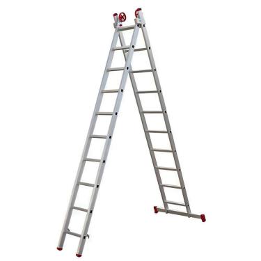 Imagem de Escada Extensiva de Alumínio 10 x 2 Degraus 2,97 x 5,0 Metros EVALD