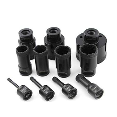 Imagem de Conjunto de brocas de núcleo de diamante para azulejo de cerâmica granito mármore pedra de mármore soldada a vácuo Serra de furo 6mm-65mm