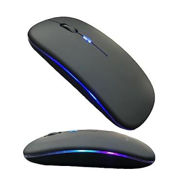 Imagem de Mouse Sem Fio Recarregavel 2.4g Wireless USB para Notebook Desktop TV (PRETO)