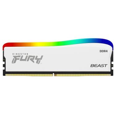 Imagem de Memoria Pc 8Gb Ddr4 3200Mhz Gamer Kingston Fury Beast White Rgb
