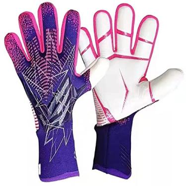 Imagem de Luvas de goleiro, luvas de goleiro de futebol, luvas de goleiro juvenil com proteção para os dedos, proteção de pulso, resistente à abrasão, antiderrapante e, tamanho 6/7/8/9/10,3 cores vibrantes rosa