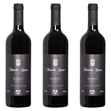 Imagem de Kit 3 Vinhos Bordô Suave Família Carra 750 ml Gourmet Present Drink Especial Natal Coquetel Exótico Premium