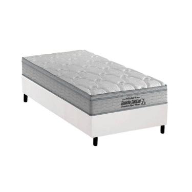 Imagem de  Cama Box Solteiro: Colchão Espuma Probel D40 Guarda Costas Premium Hiper Firme + Base CRC Courano White(88x188)