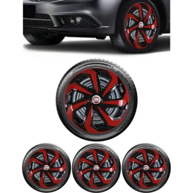 Imagem de Jogo 4 Calotas Esportivas Spider Preto/Vermelho Aro 14 (FIA)