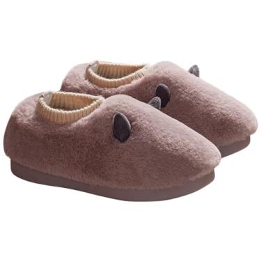 Imagem de Chinelos de interior confortáveis sapatos bonitos macios quentes à prova de vento chinelos respiráveis para casa sandálias femininas fechadas nas costas, Roxa, One Size