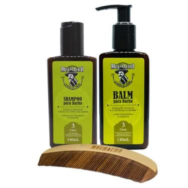 Imagem de Kit Shampoo para Barba + Balm para Barba + Pente Curvo - Muchacho Citric- Kit para limpeza, hidratação e modelagem da sua barba